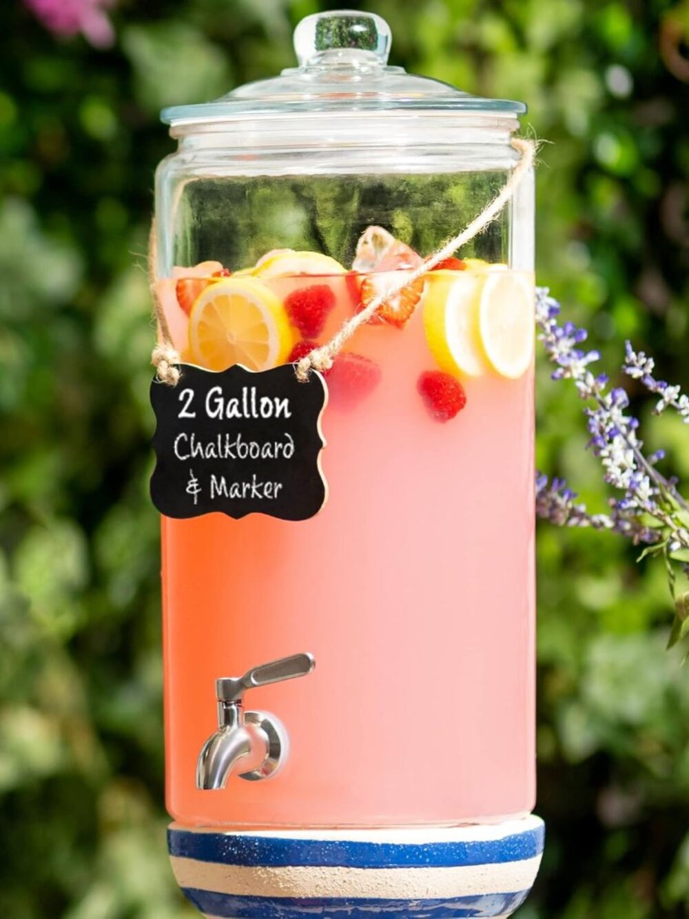2 Gallon Beverage Serveware with Stainless Steel Spigot + Marker & Chalkboard 10